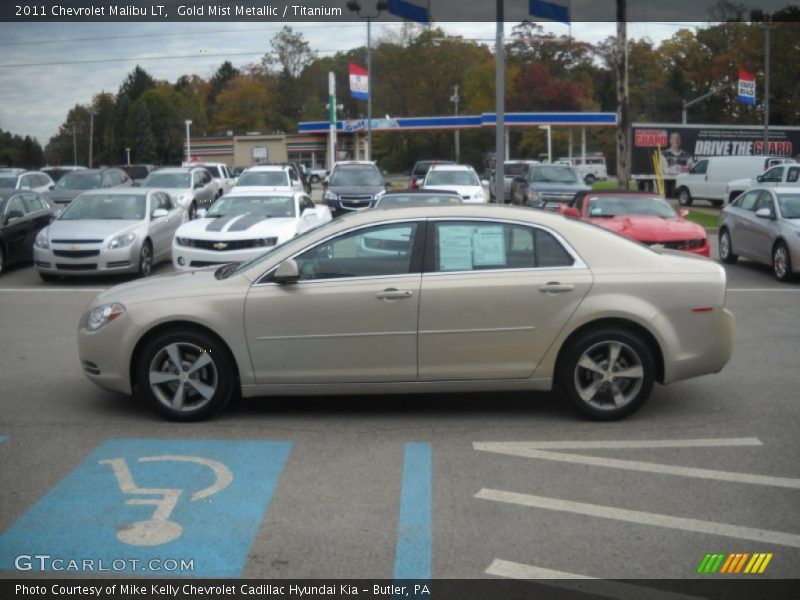 Gold Mist Metallic / Titanium 2011 Chevrolet Malibu LT