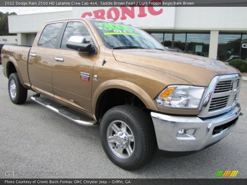 Saddle Brown Pearl / Light Pebble Beige/Bark Brown 2012 Dodge Ram 2500 HD Laramie Crew Cab 4x4