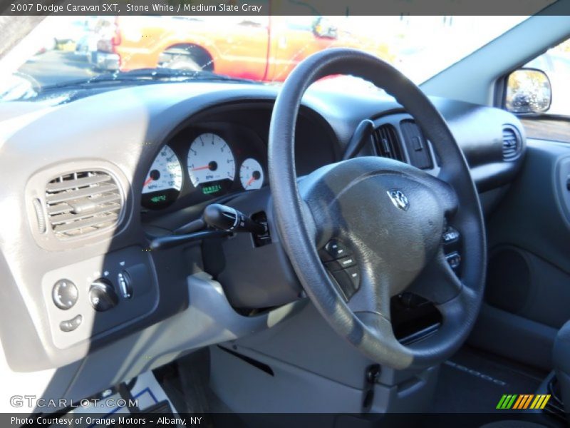 Stone White / Medium Slate Gray 2007 Dodge Caravan SXT