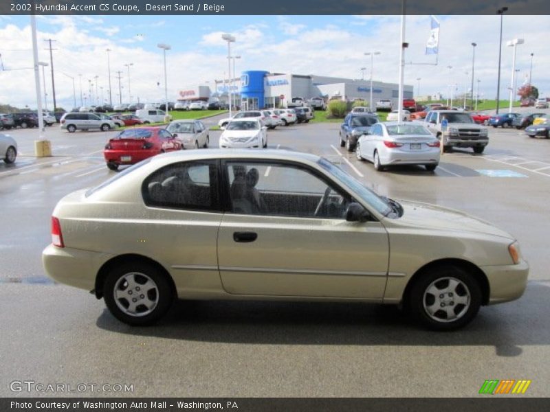 Desert Sand / Beige 2002 Hyundai Accent GS Coupe