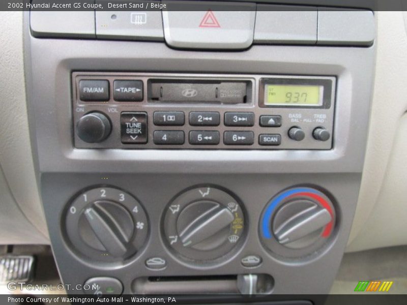 Audio System of 2002 Accent GS Coupe