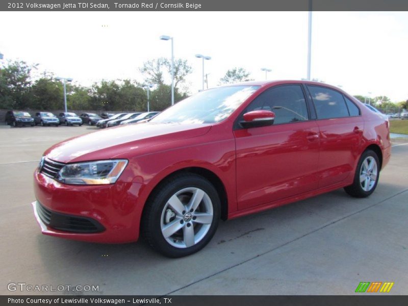 Tornado Red / Cornsilk Beige 2012 Volkswagen Jetta TDI Sedan