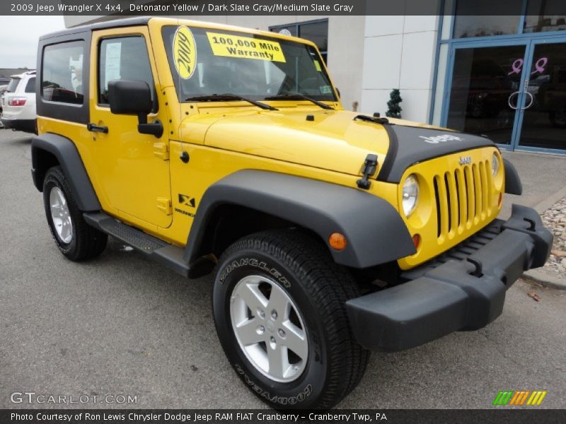 Detonator Yellow / Dark Slate Gray/Medium Slate Gray 2009 Jeep Wrangler X 4x4