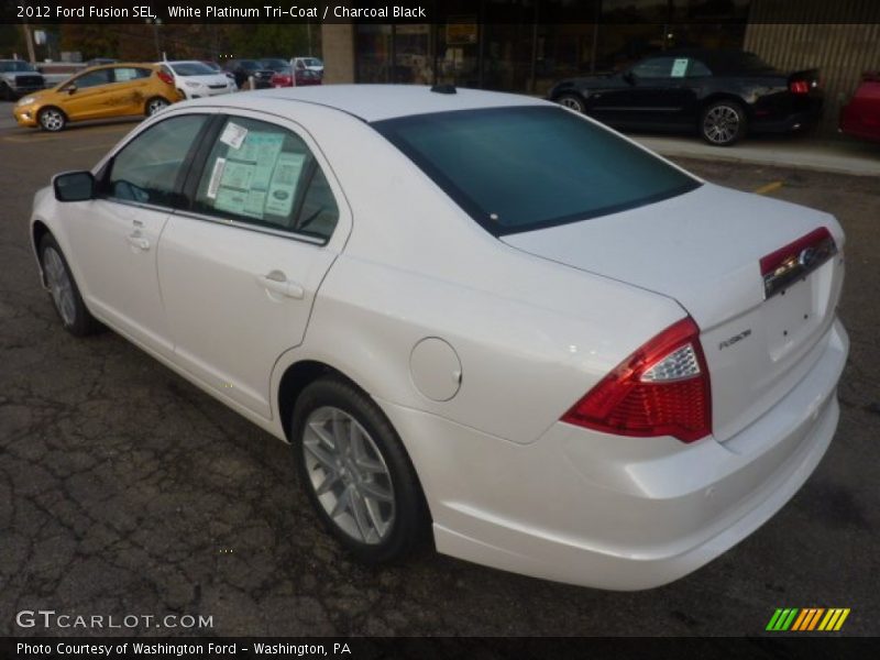 White Platinum Tri-Coat / Charcoal Black 2012 Ford Fusion SEL