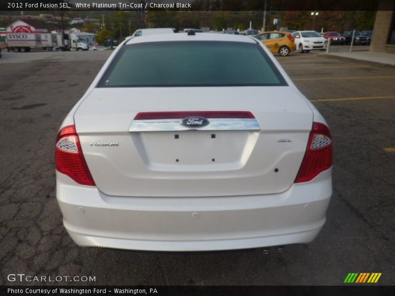 White Platinum Tri-Coat / Charcoal Black 2012 Ford Fusion SEL