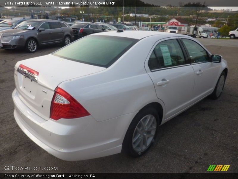 White Platinum Tri-Coat / Charcoal Black 2012 Ford Fusion SEL