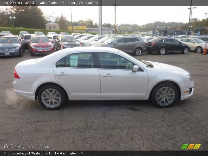 White Platinum Tri-Coat / Charcoal Black 2012 Ford Fusion SEL