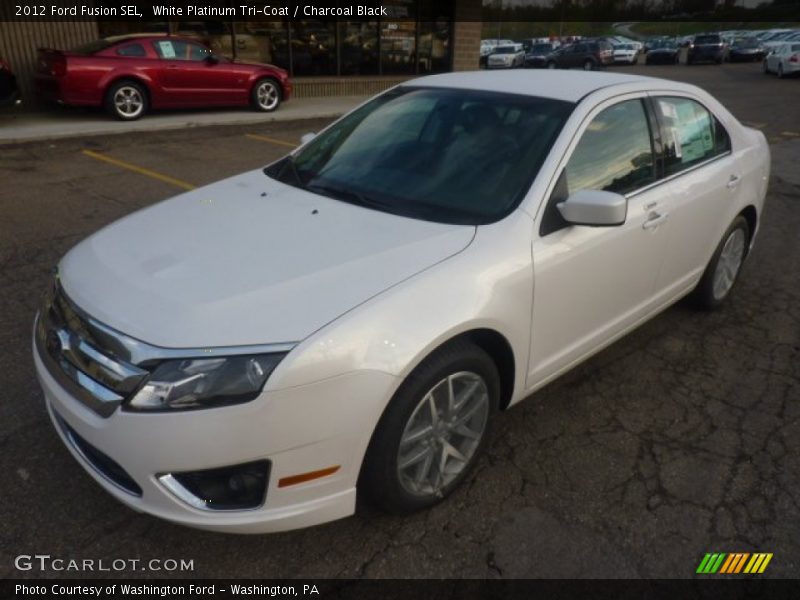 White Platinum Tri-Coat / Charcoal Black 2012 Ford Fusion SEL