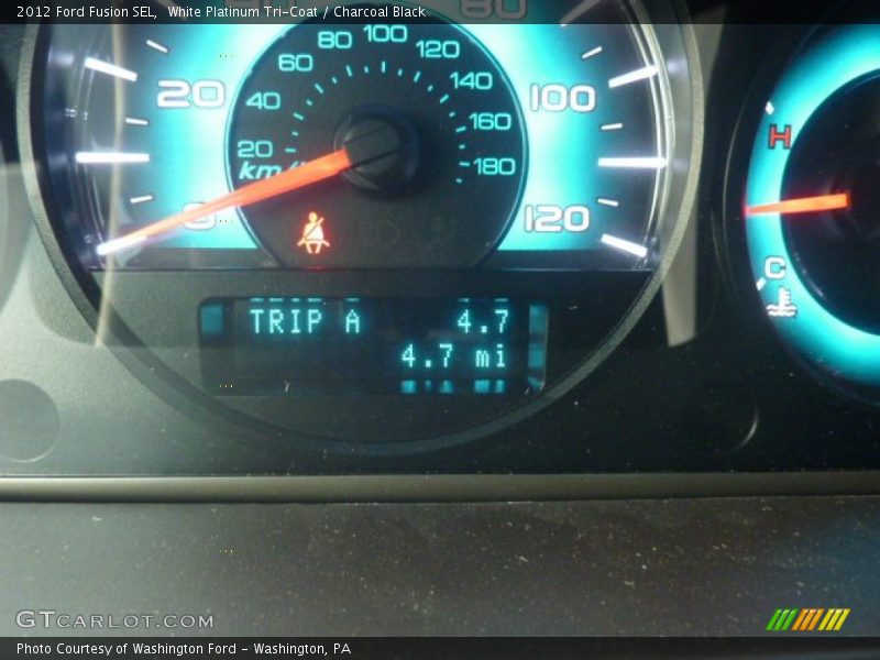 White Platinum Tri-Coat / Charcoal Black 2012 Ford Fusion SEL
