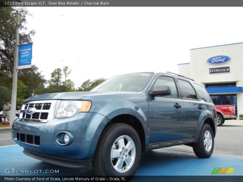 Steel Blue Metallic / Charcoal Black 2012 Ford Escape XLT