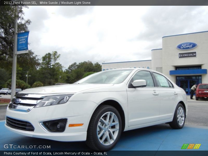 White Suede / Medium Light Stone 2012 Ford Fusion SEL