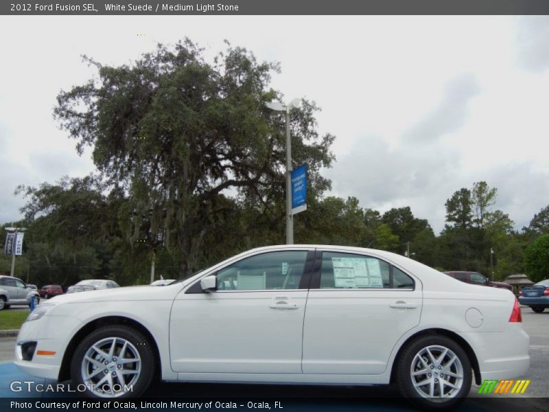 White Suede / Medium Light Stone 2012 Ford Fusion SEL