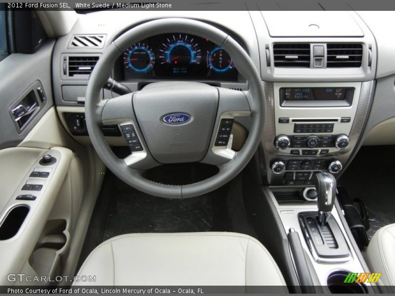 White Suede / Medium Light Stone 2012 Ford Fusion SEL