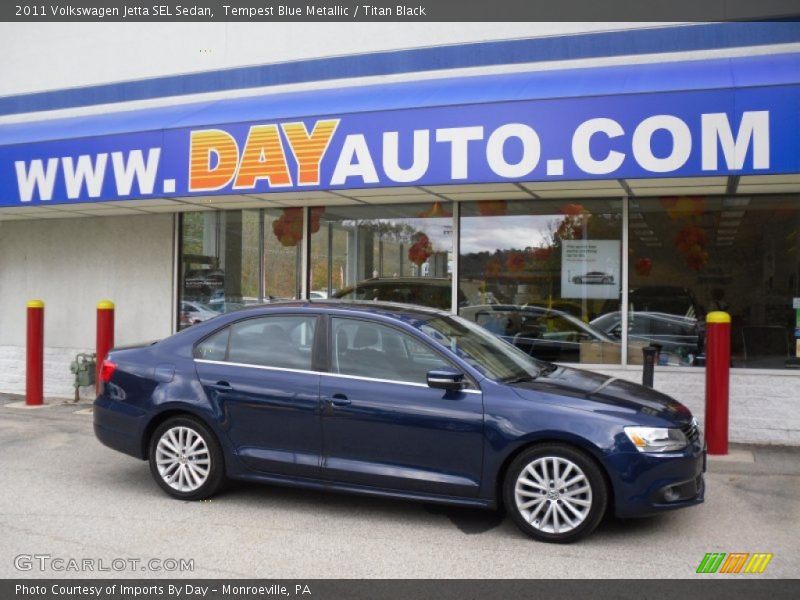 Tempest Blue Metallic / Titan Black 2011 Volkswagen Jetta SEL Sedan