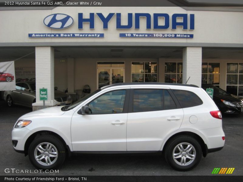 Glacier White / Gray 2012 Hyundai Santa Fe GLS AWD