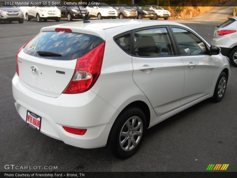 Century White / Gray 2012 Hyundai Accent GS 5 Door