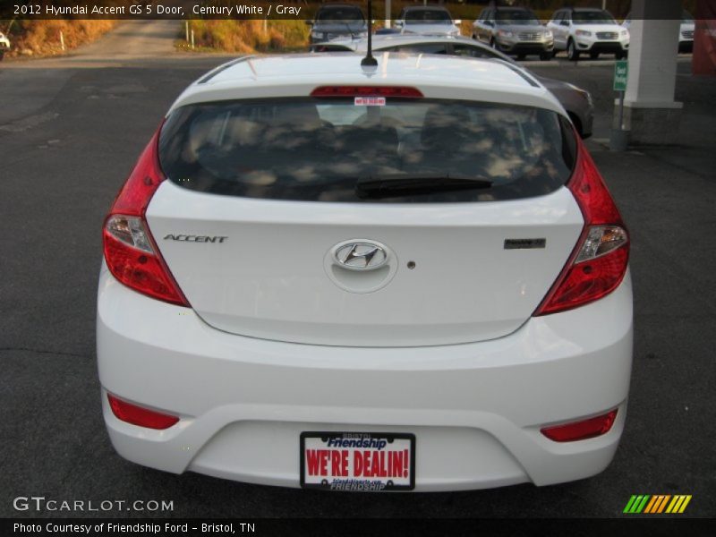 Century White / Gray 2012 Hyundai Accent GS 5 Door