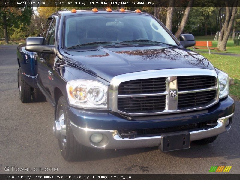 Patriot Blue Pearl / Medium Slate Gray 2007 Dodge Ram 3500 SLT Quad Cab Dually