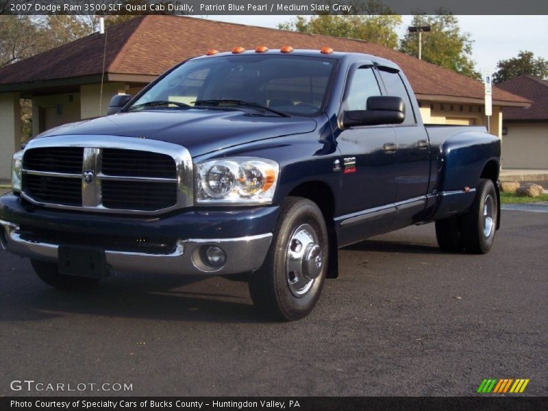 Patriot Blue Pearl / Medium Slate Gray 2007 Dodge Ram 3500 SLT Quad Cab Dually