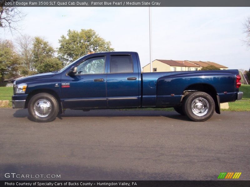 Patriot Blue Pearl / Medium Slate Gray 2007 Dodge Ram 3500 SLT Quad Cab Dually