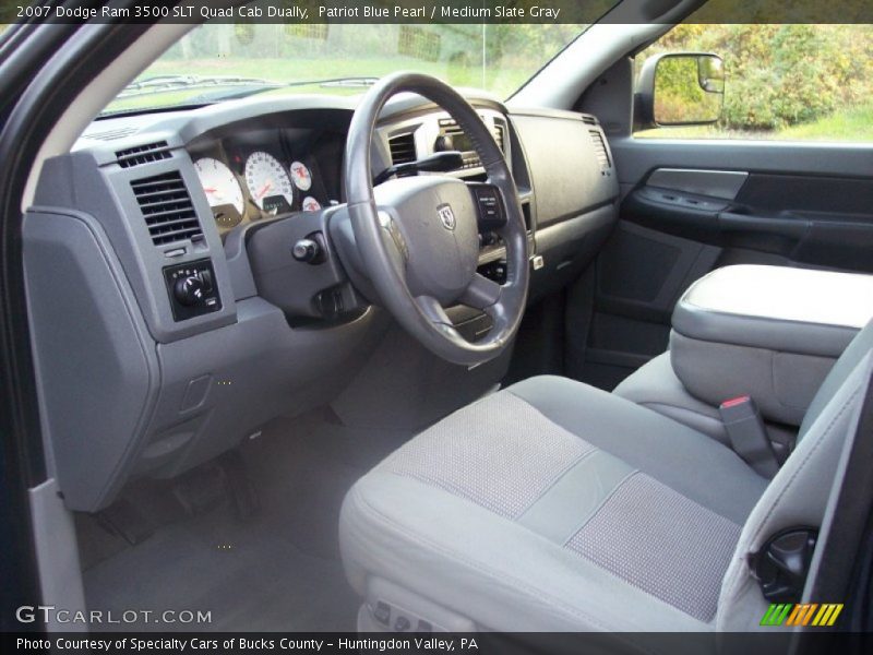 Patriot Blue Pearl / Medium Slate Gray 2007 Dodge Ram 3500 SLT Quad Cab Dually