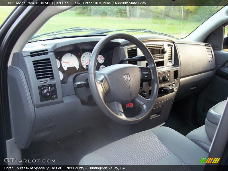 Patriot Blue Pearl / Medium Slate Gray 2007 Dodge Ram 3500 SLT Quad Cab Dually