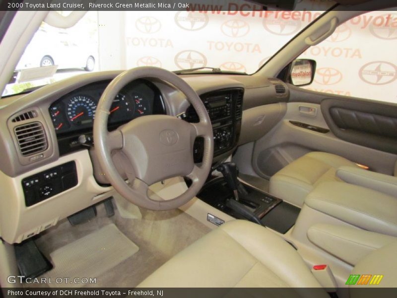 Riverock Green Metallic Mica / Oak 2000 Toyota Land Cruiser