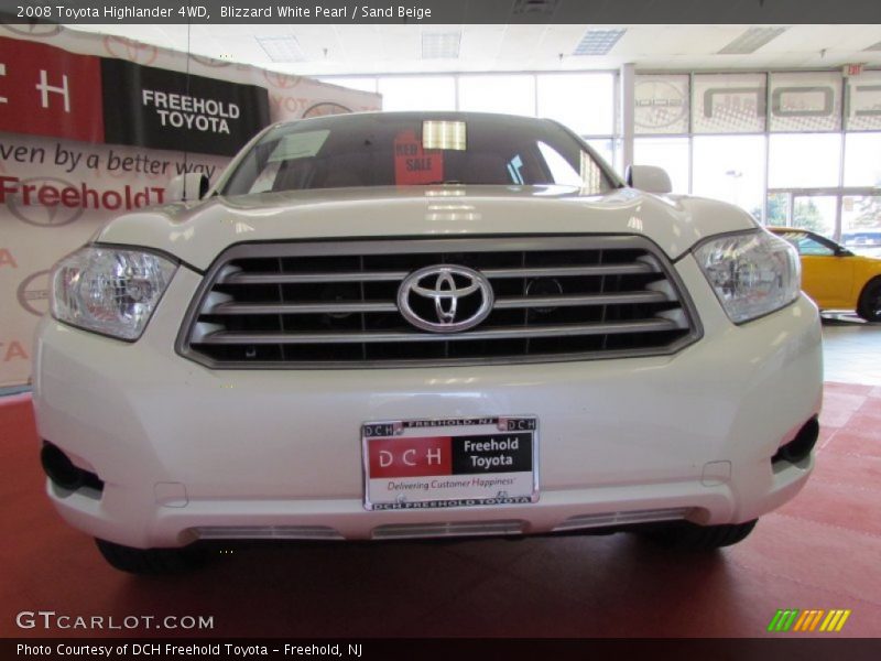 Blizzard White Pearl / Sand Beige 2008 Toyota Highlander 4WD