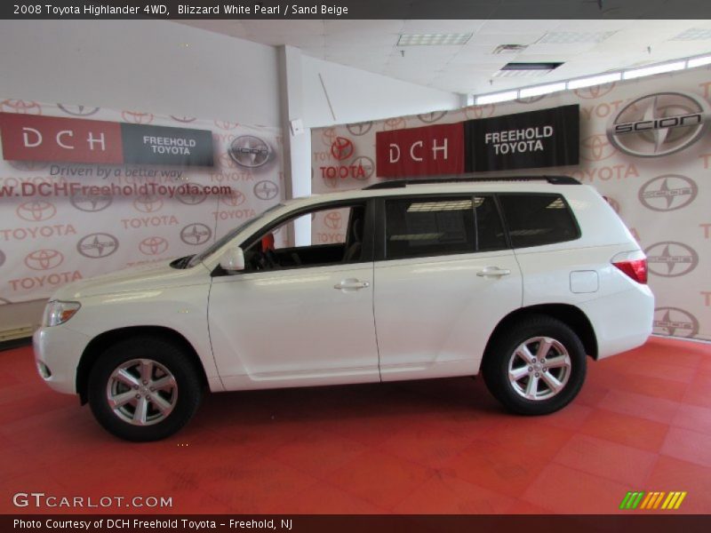 Blizzard White Pearl / Sand Beige 2008 Toyota Highlander 4WD