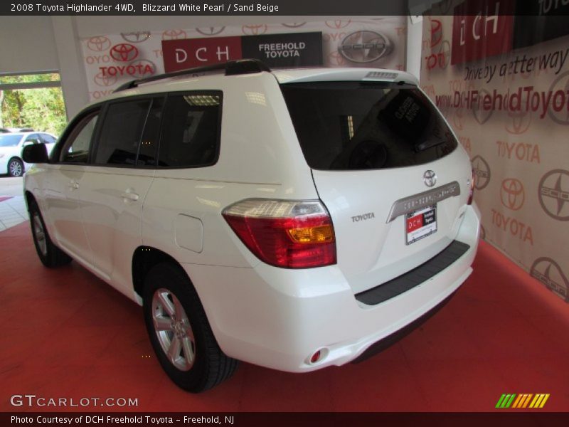 Blizzard White Pearl / Sand Beige 2008 Toyota Highlander 4WD