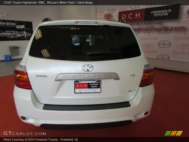 Blizzard White Pearl / Sand Beige 2008 Toyota Highlander 4WD