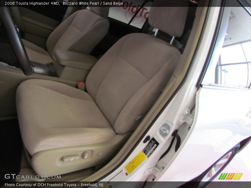 Blizzard White Pearl / Sand Beige 2008 Toyota Highlander 4WD