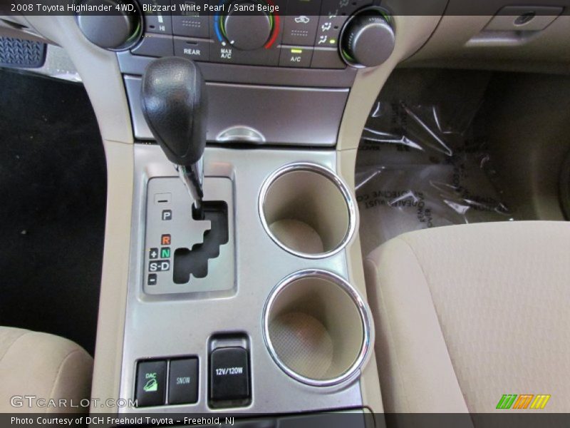 Blizzard White Pearl / Sand Beige 2008 Toyota Highlander 4WD