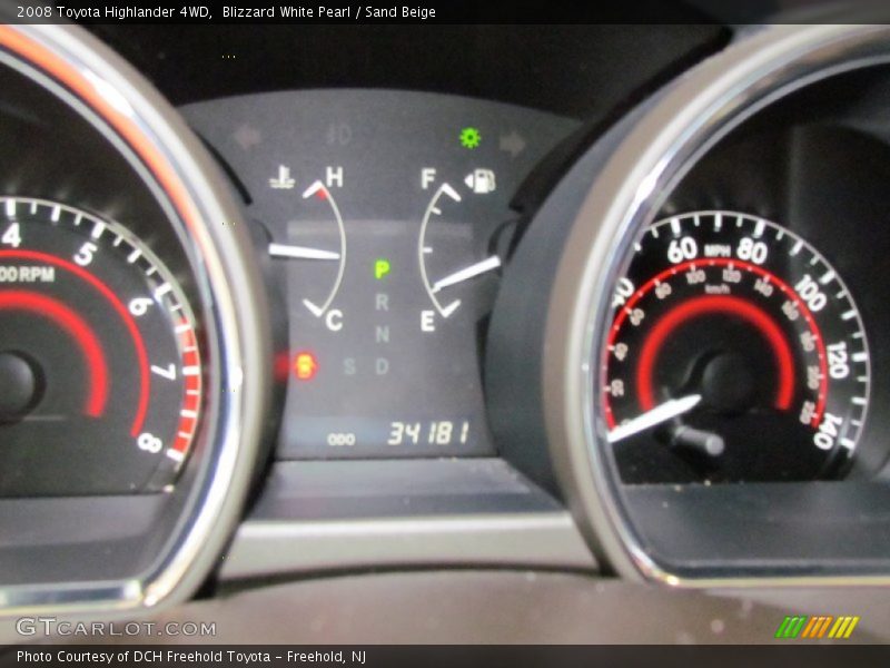 Blizzard White Pearl / Sand Beige 2008 Toyota Highlander 4WD
