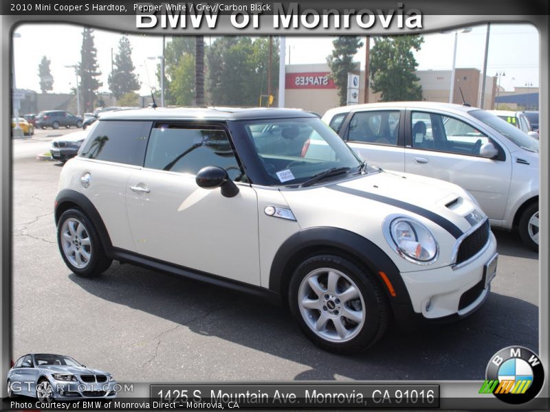 Pepper White / Grey/Carbon Black 2010 Mini Cooper S Hardtop