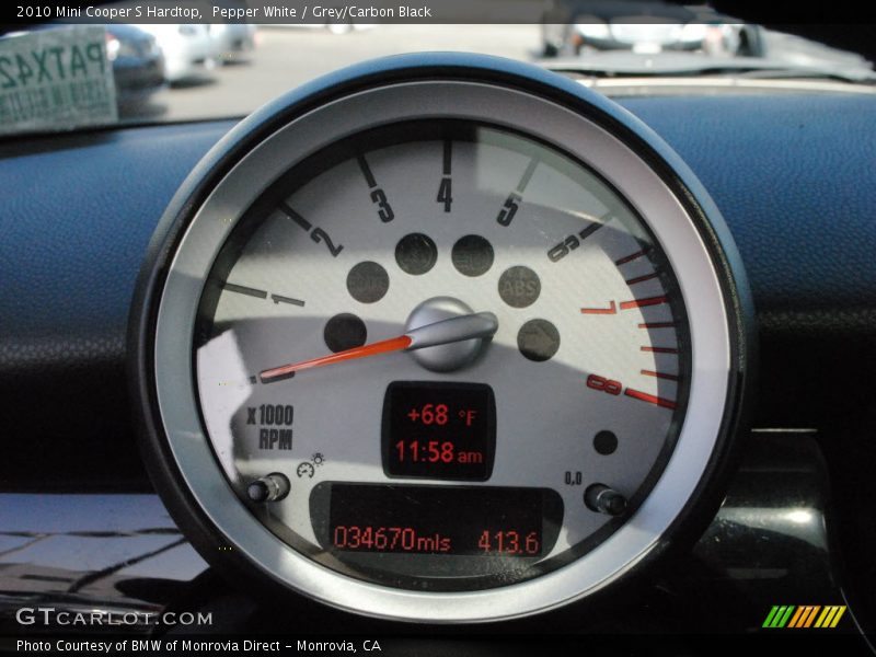 Pepper White / Grey/Carbon Black 2010 Mini Cooper S Hardtop