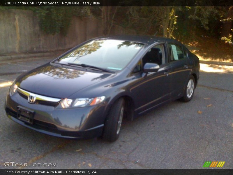 Royal Blue Pearl / Blue 2008 Honda Civic Hybrid Sedan