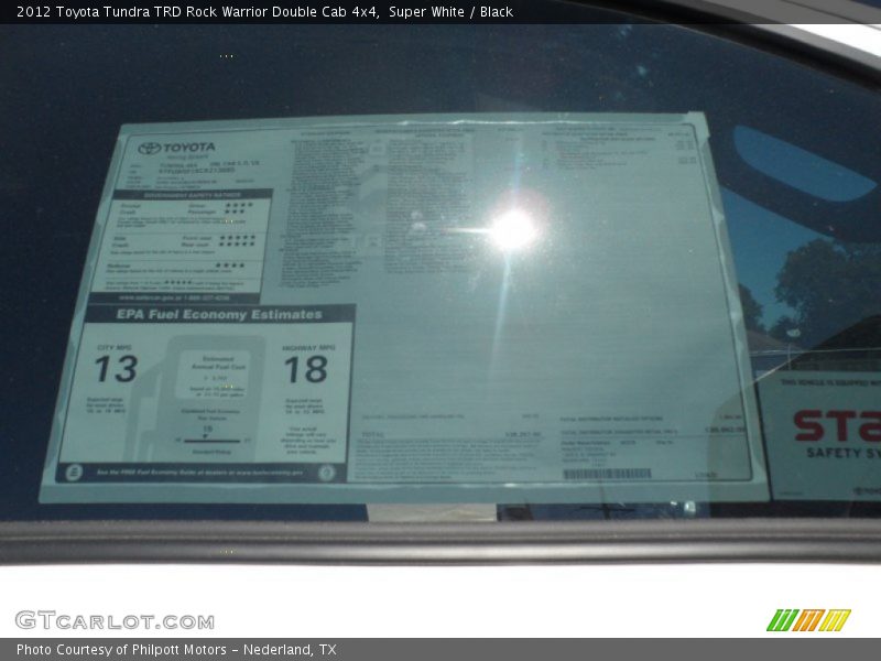 Super White / Black 2012 Toyota Tundra TRD Rock Warrior Double Cab 4x4