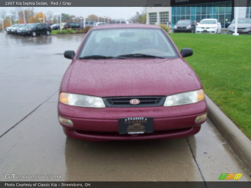 Red / Gray 1997 Kia Sephia Sedan