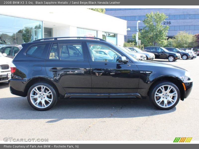 Black Sapphire Metallic / Sand Beige/Black Nevada Leather 2008 BMW X3 3.0si