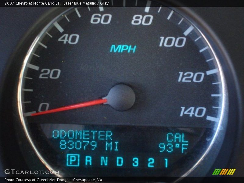 Laser Blue Metallic / Gray 2007 Chevrolet Monte Carlo LT