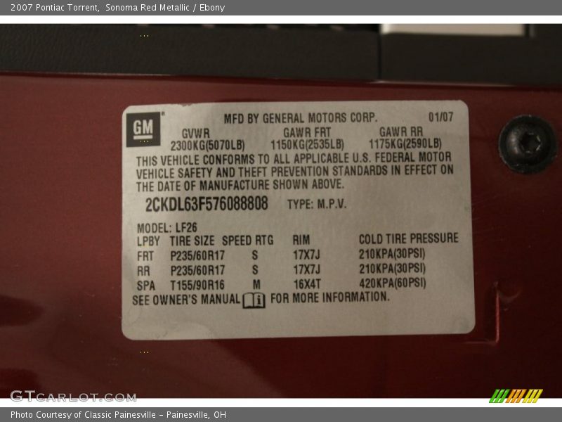 Sonoma Red Metallic / Ebony 2007 Pontiac Torrent
