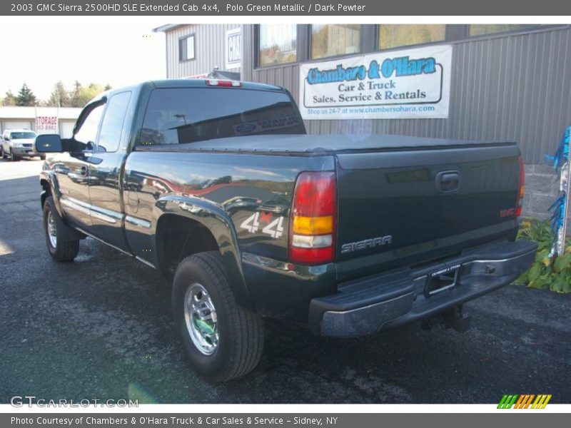 Polo Green Metallic / Dark Pewter 2003 GMC Sierra 2500HD SLE Extended Cab 4x4