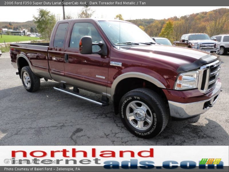 Dark Toreador Red Metallic / Tan 2006 Ford F350 Super Duty Lariat SuperCab 4x4