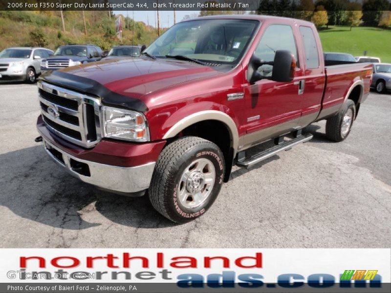 Dark Toreador Red Metallic / Tan 2006 Ford F350 Super Duty Lariat SuperCab 4x4
