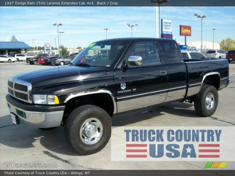 Black / Gray 1997 Dodge Ram 2500 Laramie Extended Cab 4x4