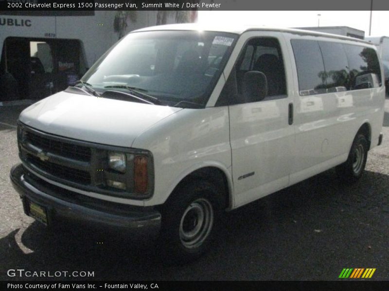 Summit White / Dark Pewter 2002 Chevrolet Express 1500 Passenger Van