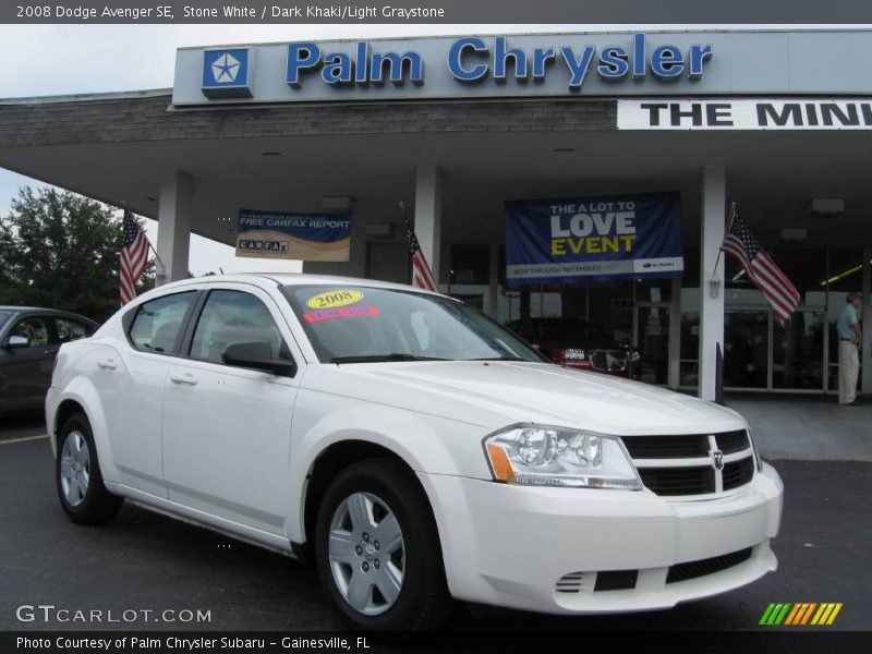 Stone White / Dark Khaki/Light Graystone 2008 Dodge Avenger SE