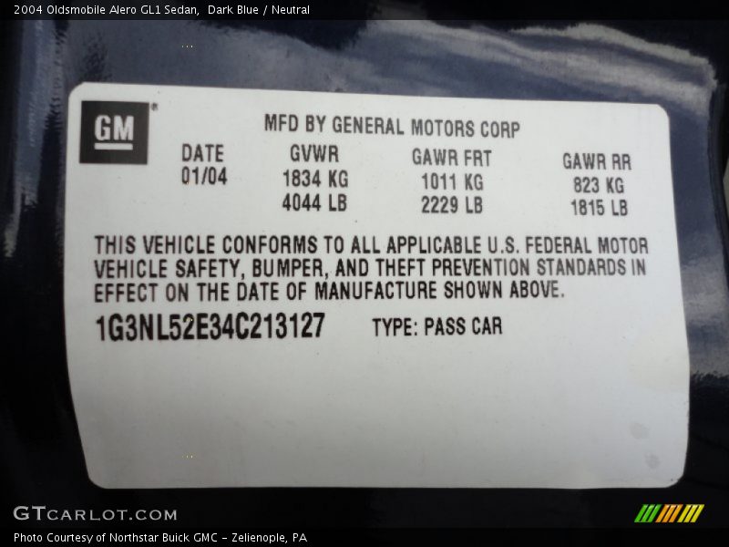 Dark Blue / Neutral 2004 Oldsmobile Alero GL1 Sedan