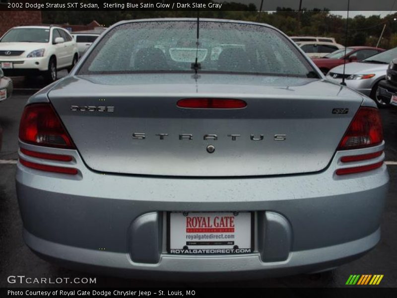 Sterling Blue Satin Glow / Dark Slate Gray 2002 Dodge Stratus SXT Sedan